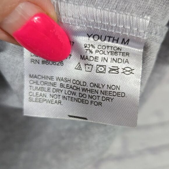 Hippity Hip Hop Bunny Graphic Tee Cute Youth Rabbit Boombox Gray Shirt Youth M - Picture 3 of 6